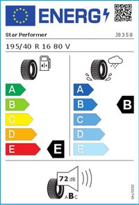 Star Performer Sommerreifen "195/40R16 80V - UHP-3", Art.-Nr. J8358