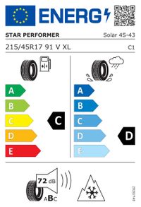 Star Performer Ganzjahresreifen "215/45 R17 91V XL - Solar - 4S", Art.-Nr. 221031473