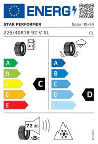 Star Performer Ganzjahresreifen "[Star Performer] 225/40R18 92V - Solar - 4S", Art.-Nr. 221031487