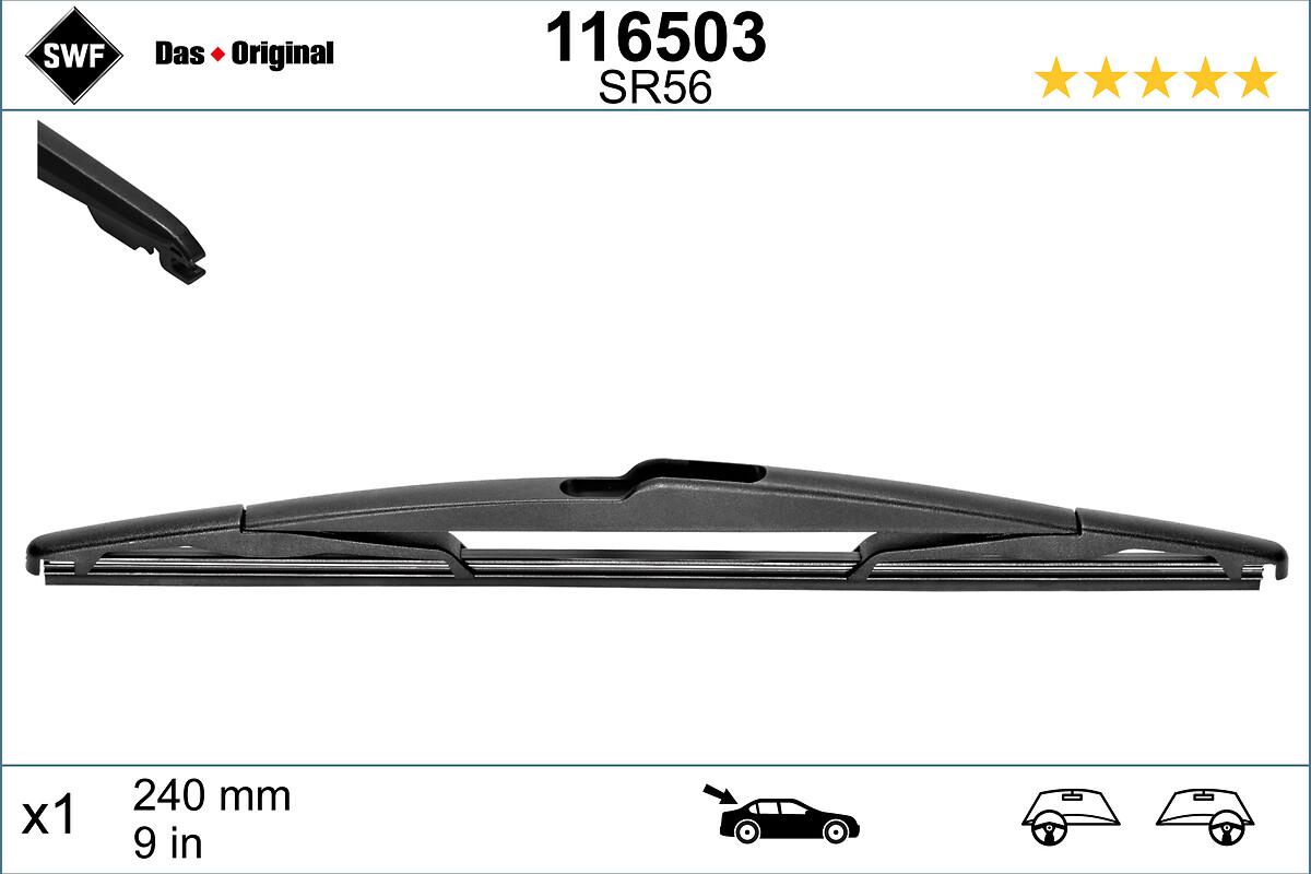 SWF Wischblatt DAS ORIGINAL REAR 116503 hinten für Vaughall Fiat Peugeot Citroën MITSUBISHI MAZDA Suzuki INFINITI NISSAN