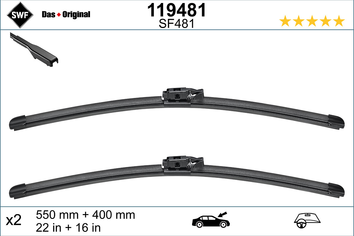 SWF Wischblatt ORIGINAL VISIOFLEX SET 119481 vorne für RENAULT