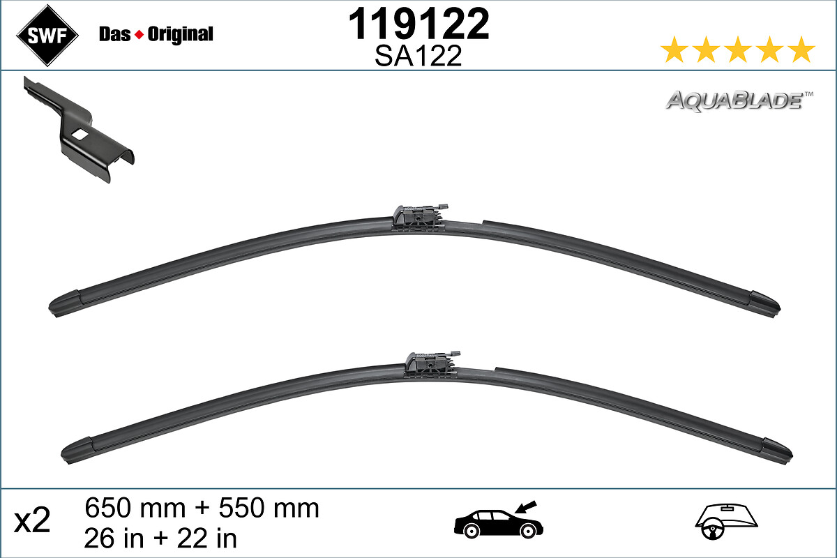 SWF Wischblatt ORIGINAL VISIOFLEX AQUABLADE 119122 vorne für Mercedes