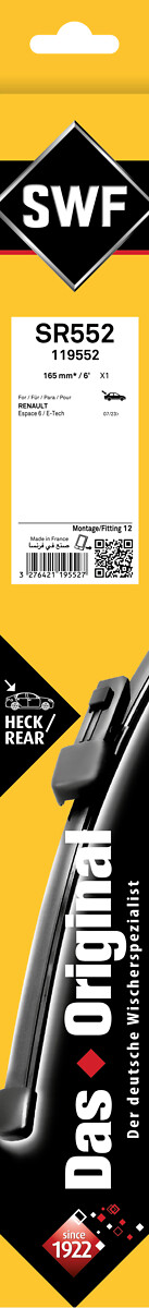 SWF Wischblatt 119552 hinten für RENAULT