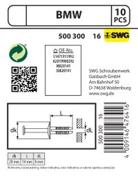 SWG-Automotive Clip, Zier-/Schutzleiste, Art.-Nr. 500 300     16