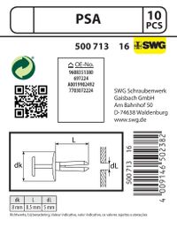 SWG-Automotive Clip, Zier-/Schutzleiste, Art.-Nr. 500 713     16