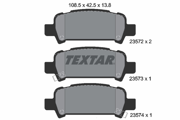 Textar Bremsbelagsatz, Scheibenbremse 2357202 Für Saab Subaru Mitsubishi