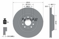 TEXTAR Bremsscheibe "PRO" f&uuml;r AUDI A3 Limousine (8YS, 8YM), Art.-Nr. 92140703