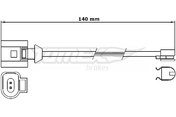 TOMEX BRAKES Warnkontakt, Bremsbelagverschleiß tx3125 Hinterachse für Porsche VAG