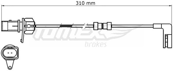 TOMEX BRAKES Warnkontakt, Bremsbelagverschleiß tx3139 Vorderachse