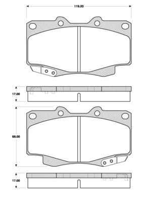 Bremsbelagsatz Scheiben 17 mm TRISCAN IAM-Expertise für TOYOTA HILUX - Bild 5