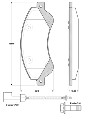 Triscan Bremsbelagsatz, Scheibenbremse [Hersteller-Nr. 811016017] für Ford - Bild 4