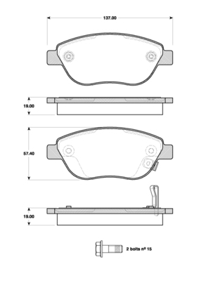 Bremsbelagsatz Scheiben 19 mm mit Verschleißwarnung TRISCAN für u.a. FIAT 500L - Bild 5
