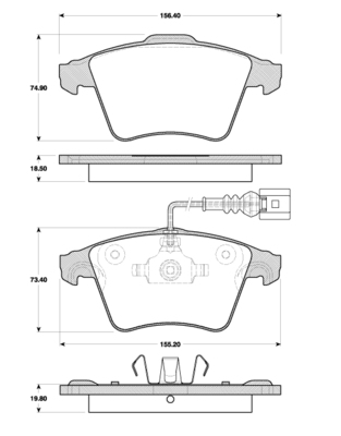 Triscan Bremsbelagsatz, Scheibenbremse [Hersteller-Nr. 811029059] für VW - Bild 5