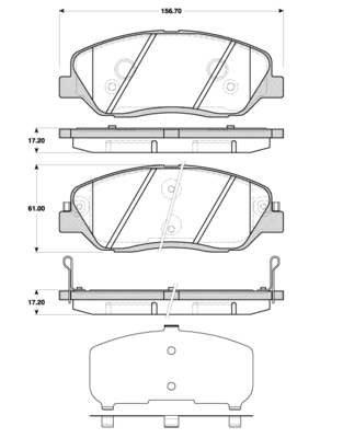 Bremsbelagsatz Scheiben 17,2 mm TRISCAN IAM-Expertise für u.a. HYUNDAI SANTA - Bild 5