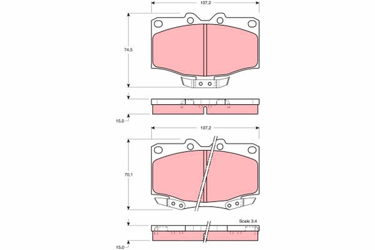 Trw Bremsbelagsatz, Scheibenbremse Gdb1133 Für Toyota