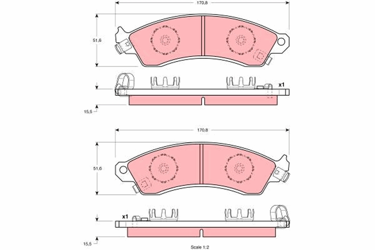 Trw Bremsbelagsatz, Scheibenbremse Gdb1226 Für Pontiac Chevrolet Ford