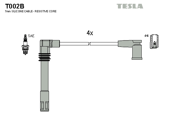 Tesla Zündleitungssatz t002b für VW