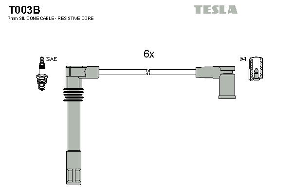 Tesla Zündleitungssatz t003b für VW