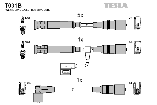Tesla Zündleitungssatz t031b für BMW