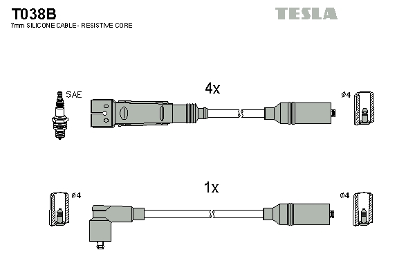 Tesla Zündleitungssatz t038b für Audi
