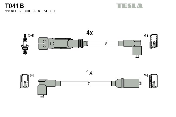 Tesla Zündleitungssatz t041b für VW