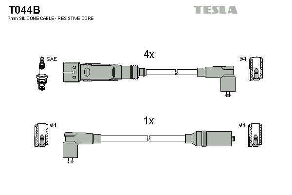 Tesla Zündleitungssatz t044b für VW