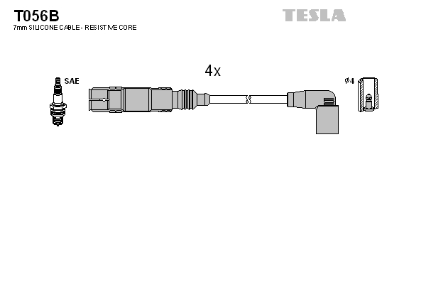 Tesla Zündleitungssatz t056b für VW VAG