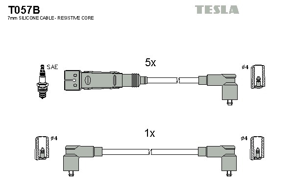 Tesla Zündleitungssatz t057b