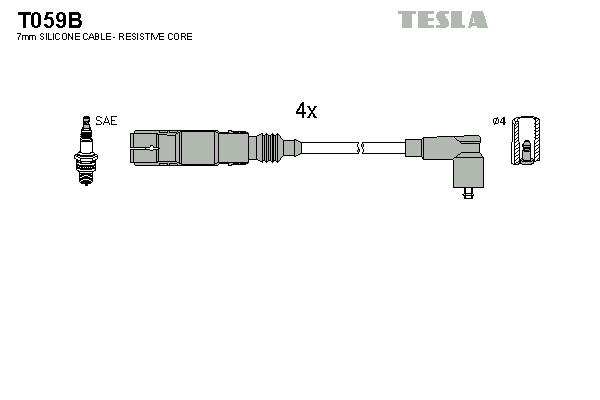 Tesla Zündleitungssatz t059b für VW