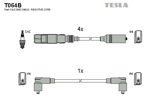 Tesla Zündleitungssatz t064b für VW