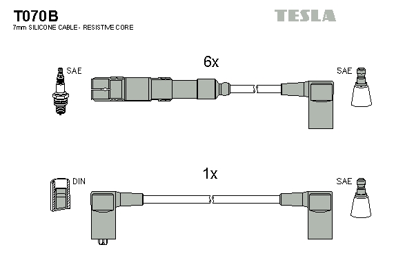 Tesla Zündleitungssatz t070b
