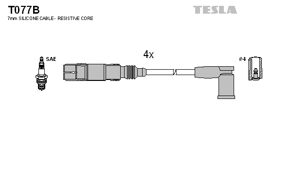 Tesla Zündleitungssatz t077b für VW