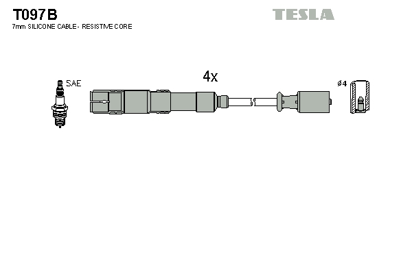 Tesla Zündleitungssatz t097b für Mercedes