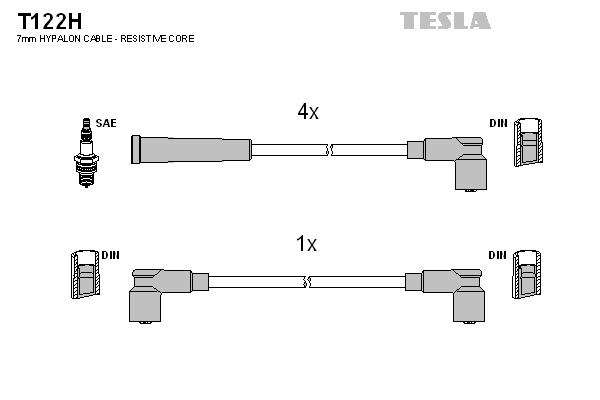 Tesla Zündleitungssatz t122h für Skoda