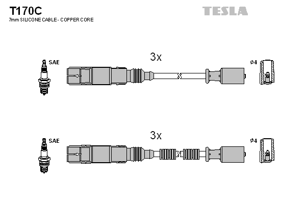 Tesla Zündleitungssatz t170c für SMART