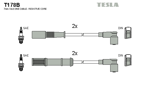 Tesla Zündleitungssatz t178b für Fiat