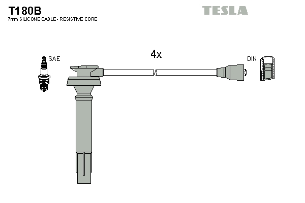 Tesla Zündleitungssatz t180b