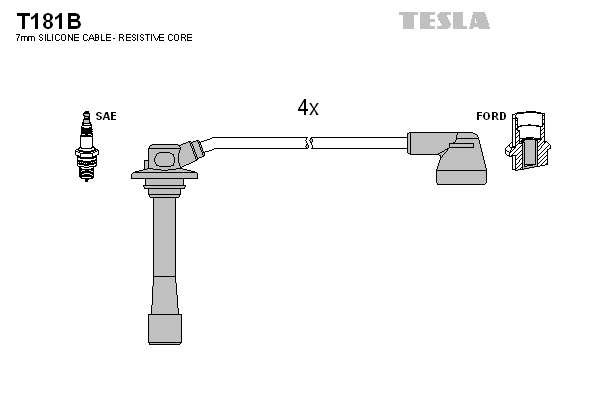 Tesla Zündleitungssatz t181b für MAZDA