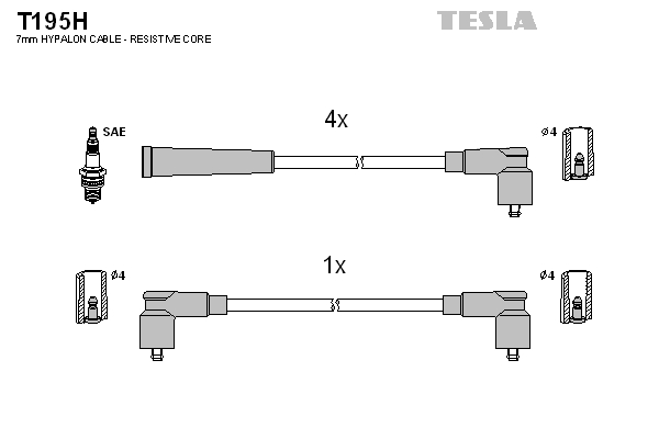 Tesla Zündleitungssatz t195h für Skoda