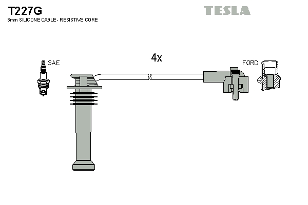 Tesla Zündleitungssatz t227g für Ford