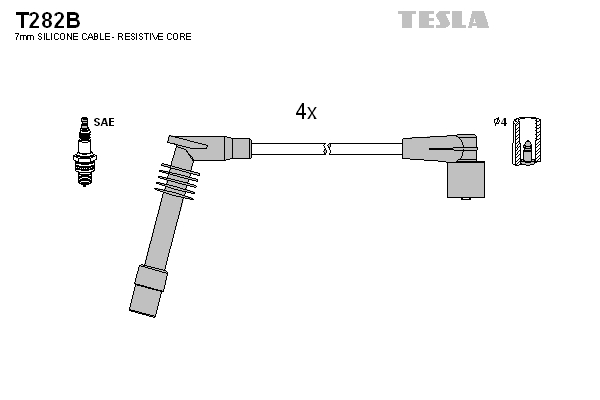 Tesla Zündleitungssatz t282b für Opel