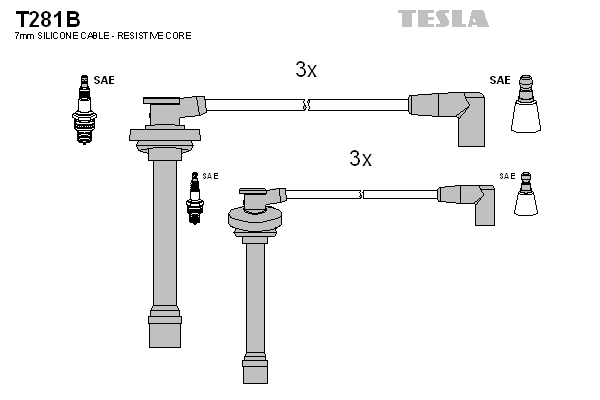 Tesla Zündleitungssatz t281b für Opel