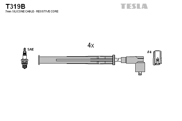 Tesla Zündleitungssatz t319b für RENAULT