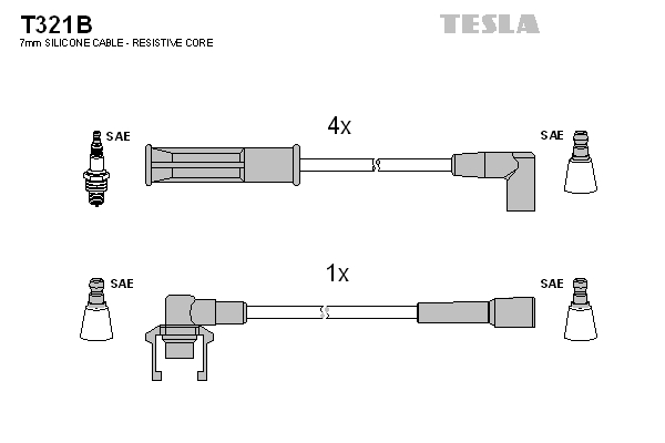 Tesla Zündleitungssatz t321b für RENAULT
