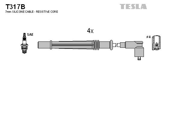 Tesla Zündleitungssatz t317b für RENAULT