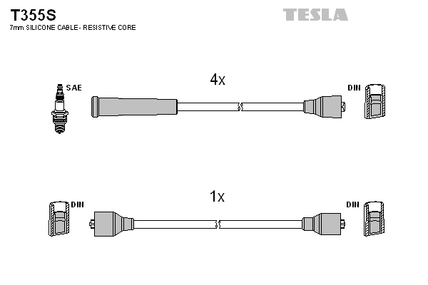 Tesla Zündleitungssatz t355s für LADA
