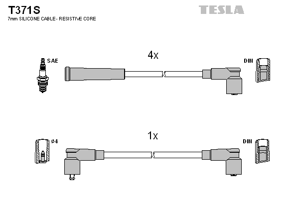 Tesla Zündleitungssatz t371s für Skoda