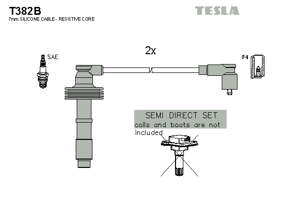 Tesla Zündleitungssatz t382b für Volvo