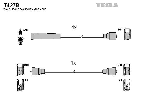 Tesla Zündleitungssatz t427b