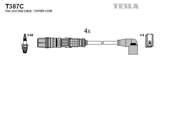 Tesla Zündleitungssatz t387c für VW
